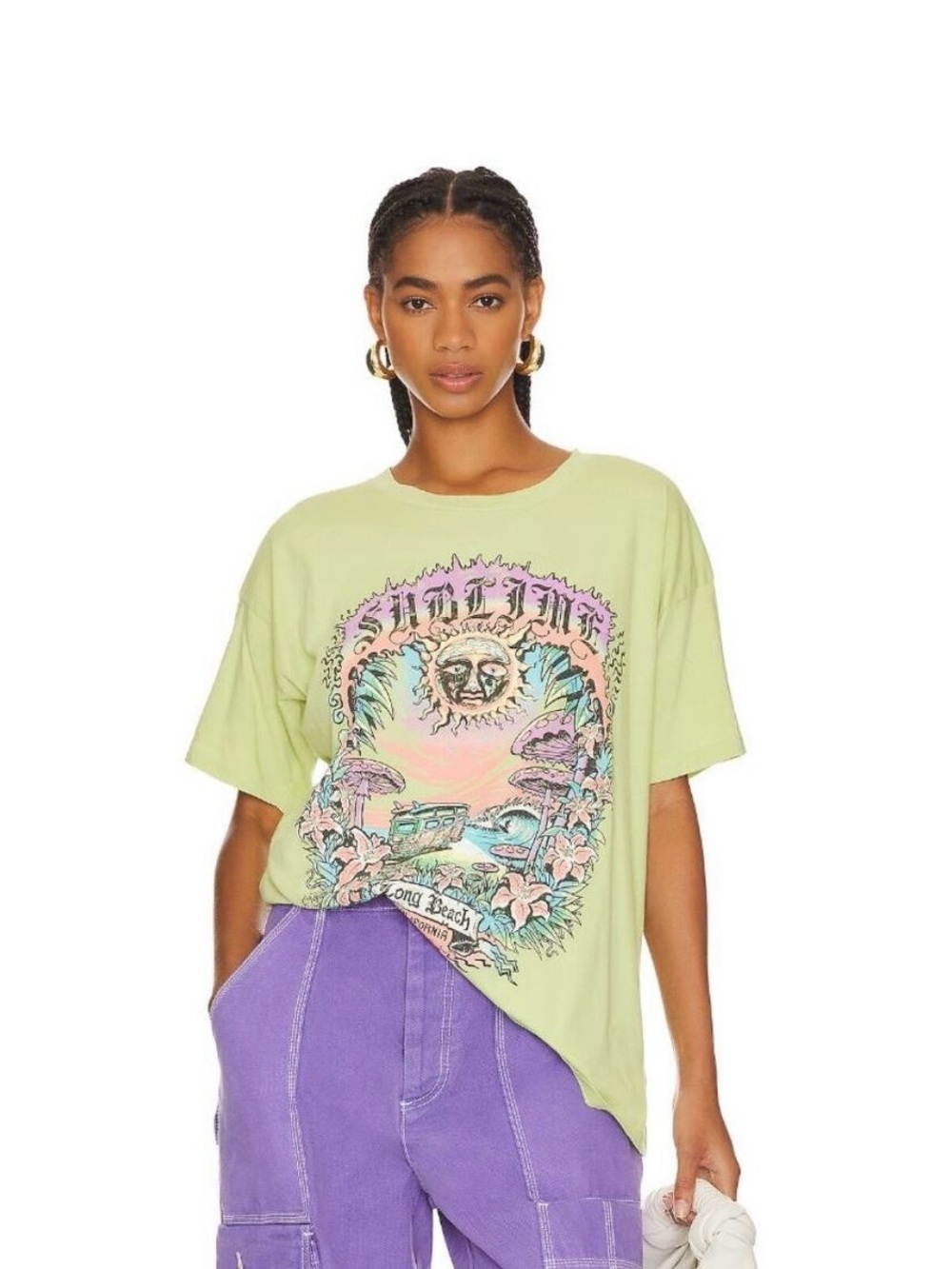 Daydreamer Sublime LBC Day Trip Merch Graphic Tee Lily Green Women's Size Medium